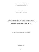 Rèn luyện kĩ năng hệ thống hoá kiến thức cho học sinh trong dạy học phần Sinh thái học, Sinh học 12, Trung học phổ thông TT