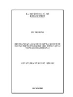 Biện pháp quản lý các dự án hợp tác quốc tế và đào tạo tại trường Đại học Giao thông Vận tải trong giai đoạn hiện nay