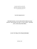 Tích hợp giáo dục bảo vệ môi trường trong dạy học chương  Chuyển hóa vật chất và năng lương , Sinh học lớp 11, Trung học phổ thông