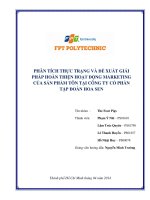 Nghiên cứu phân tích thực trạng và đề xuất giải pháp hoàn thiện hoạt động marketing của sản phẩm tô tại công ty cổ phần tập đoàn hoa sen