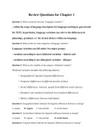 Review questions for chapter 1 language in society for Teacher of English