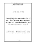 Năng lực cạnh tranh của Ngân hàng Phát triển Nhà đồng bằng Sông Cửu Long chi nhánh Lâm Đồng trong điều kiện hội nhập kinh tế quốc tế