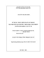 Sử dụng phần mềm Matlab trong dạy học bài tập chương  Động học chất điểm sách giáo khoa vật lý 10