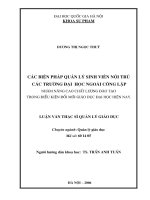 Các biện pháp quản lý sinh viên nội trú các trường Đại học ngoài công lập nhằm nâng cao chất lượng đào tạo trong điều kiện đổi mới giáo dục đại học hiện nay