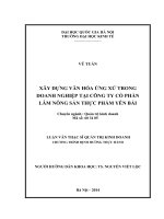 Xây dựng văn hóa ứng xử trong doanh nghiệp tại công ty Cổ Phần Lâm Nông Sản Thực Phẩm Yên Bái