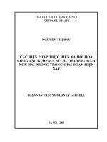 Các biện pháp thực hiện xã hội hoá công tác giáo dục ở các trường mầm non Hải Phòng trong giai doạn hiện nay