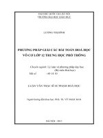 Phương pháp giải các bài toán hóa học vô cơ lớp 12 Trung học phổ thông
