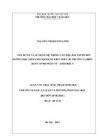 Xây dựng và sử dụng hệ thống câu hỏi, bài tập để bồi dưỡng học sinh giỏi nội dung kiến thức di truyền và biến dị ở cấp độ phân tử - sinh học lớp 9