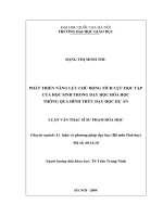 Phát triển năng lực chủ động tích cực học tập của học sinh trong dạy học hóa học thông qua hình thức dạy học dự án