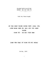 Hỗ trợ phát triển chính thức ( ODA ) của liên minh Châu Âu ( EU ) đối với phát triển kinh tế - xã hội Việt Nam