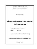 Sử dụng nguồn nhân lực chất lượng cao ở Việt Nam hiện nay