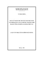 Quản lý nguồn thu chi ngân sách Nhà nước tại chính quyền cấp xã, phường, thị trấn trên địa bàn tỉnh Lâm Đồng giai đoạn hiện nay
