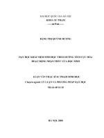 Dạy học khái niệm sinh học theo hướng tích cực hóa hoạt động nhận thức của học sinh