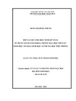 Rèn luyện cho học sinh kỹ năng sử dụng sách giáo khoa trong dạy học phần II-Sinh học tế bào, Sinh học 10 Trung học phổ thông