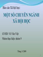 báo cáo xã hội học một số chuyên nghành xã hội học