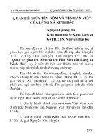 Quan hệ giữa tên Nôm và tên Hán Việt của làng xã kinh bắc