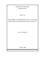 Hoạt động lữ hành quốc tế của Việt Nam trong bối cảnh hội nhập kinh tế quốc tế