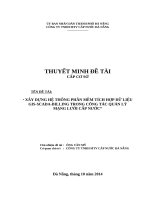 Xây dựng hệ thống phần mềm tích hợp dữ liệu GIS-SCADA-BILLING trong công tác quản lý mạng lưới cấp nước