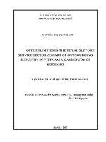 Opportunities in the total support service sector as part of oursourcing industry in VietNam a case study of Sodexho