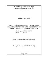 Phát triển công nghiệp phụ trợ cho ngành sản xuất ô tô Kinh nghiệm một số nước Châu Á và gợi ý cho Việt Nam