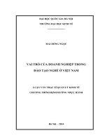 Vai trò của doanh nghiệp trong đào tạo nghề ở Việt Nam