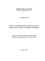 Quản lý tài chính theo cơ chế tự chủ tại Trung tâm Tin học Văn phòng Chính phủ