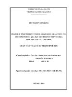 Phát huy tính tích cực trong họat động nhận thức của học sinh thông qua dạy học phần di truyền học sinh học 12 nâng cao trung học phổ thông