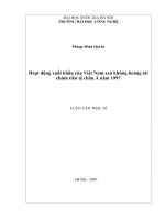 Hoạt động xuất khẩu của Việt Nam sau khủng hoảng tài chính tiền tệ Châu Á năm 1997