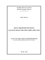 Quản trị rủi ro tín dụng tại Ngân hàng TMCP Bưu điện Liên Việt
