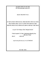 Sử dụng phần mềm excel theo hướng tích cực hóa hoạt động học tập của sinh viên khi dạy học phương pháp toán thống kê trong thể dục thể thao