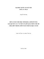 Rèn luyện cho học sinh khá giỏi kỹ năng giải quyết các vấn đề liên quan đến chủ đề chia hết trong môn Toán trung học cơ sở
