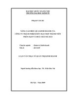 Nâng cao hiệu quả kinh doanh của Công ty Trách nhiệm Hữu hạn Một thành viên Phân đạm và Hóa chất Hà Bắc
