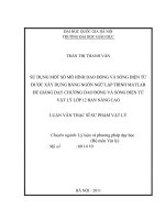 Sử dụng một số mô hình dao động và sóng điện tử được xây dựng bằng ngôn ngữ lập trình Matlab để giảng dạy chương dao động và sóng điện tử vật lý lớp 12 ban nâng cao