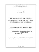 Phương pháp dạy học thơ mới cho học sinh Trung học phổ thông từ góc độ đặng trưng thể loại
