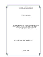 Tổ chức dạy học dự án qua hoạt động ngoại khóa khi dạy các nội dung kiến thức chương  các định luật bảo toàn  vật lí 10 ban cơ bản
