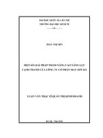 Một số giải pháp nhằm nâng cao năng lực cạnh tranh của Công ty cổ phần May Sơn Hà - Luận văn ThS. Kinh doanh và quản lý