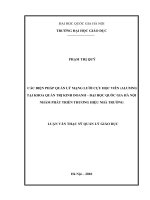 Các biện pháp quản lý mạng lưới cựu học viên (Alumni) tại khoa Quản trị kinh doanh - Đại học Quốc gia Hà Nội nhằm phát triển thương hiệu nhà trường