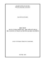 Biện pháp quản lý hoạt động dạy - học môn mỹ thuật hệ Cao đẳng Sư phạm tại trường Đại học Hải Phòng