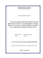 Xây dựng khuôn khổ dự báo biên độ dao động hàng năm của VN-INDEX phục vụ hoạt động tư vấn đầu tư chứng khoán tại Công ty Cổ phần chứng khoán Thăng Long