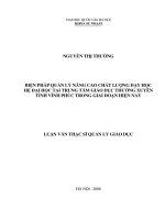 Biện pháp quản lý nâng cao chất lượng dạy học hệ đại học tại Trung tâm giáo dục thường xuyên tỉnh Vĩnh Phúc trong giai đoạn hiện nay