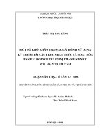 ột số khó khăn trong quá trình sử dụng kỹ thuật tái cấu trúc nhận thức và hoạt hóa hành vi đối với trẻ em vị thành niên có rối loạn trầm cảm