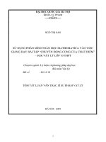 Sử dụng phần mềm toán học Mathematica trong việc giảng dạy bài tập vật lý về  Chuyển động cong của chất điểm lớp 10 trung học phổ thông