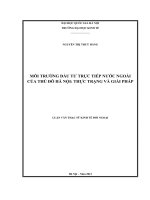 Môi trường đầu tư trực tiếp nước ngoài của Thủ đô Hà Nộ