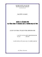 Quản lý, sử dụng vốn tại Tổng Công ty Khoáng sản & Thương mại Hà Tĩnh