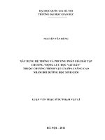 Xây dựng hệ thống và phương pháp giải bài tập chương  Động lực học vật rắn thuộc chương trình vật lí lớp 12 nâng cao nhằm bồi dưỡng học sinh giỏi