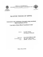 Assessment on the satisfaction of hospital using centralized blood transfusion service Case study of Hanoi Blood Transfusion Center