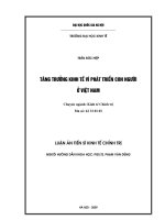 Tăng trưởng kinh tế vì phát triển con người ở Việt Nam