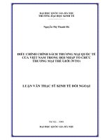 Điều chỉnh chính sách thương mại quốc tế của Việt Nam trong hội nhập tổ chức thương mại thế giới (WTO)