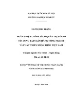 Hoàn thiện chính sách quản trị rủi ro tín dụng tại Ngân hàng Nông nghiệp và phát triển nông thôn Việt Nam