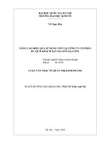 Nâng cao hiệu quả sử dụng vốn tại Công ty Cổ phần Du lịch Khách sạn Sài Gòn Hạ Long